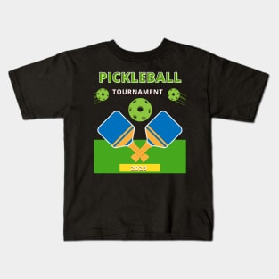 Pickleball TOURNAMENT      merchandise  shirt, mug, pin, stickers, for your tournament Kids T-Shirt